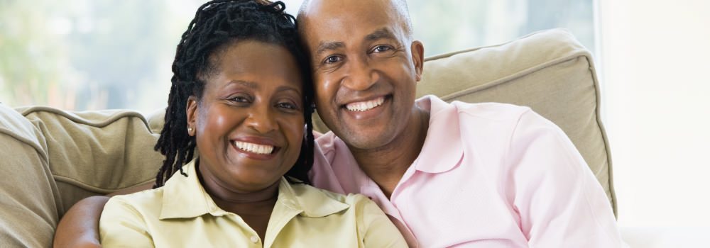 smiling older Afro-American couple